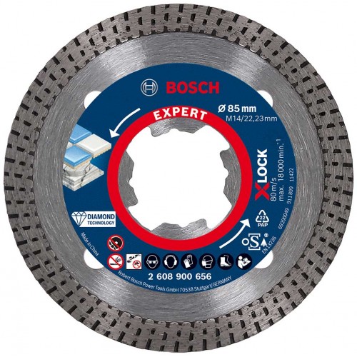 BOSCH EXPERT HardCeramic X-LOCK Diamanttrennscheiben, 85 x 22,23 x 1,6 x 7 mm 2608900656