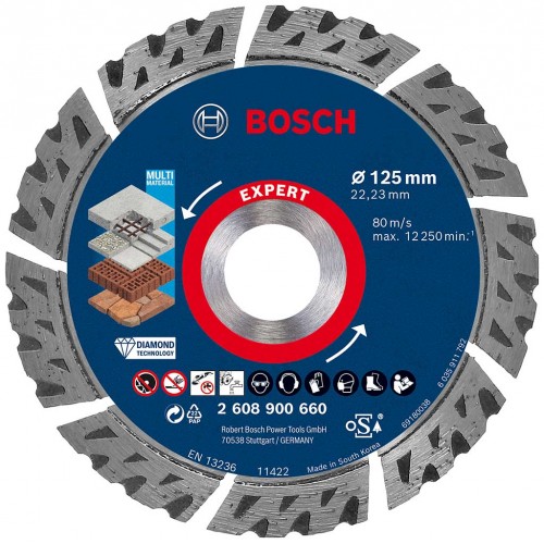 BOSCH EXPERT MultiMaterial Diamanttrennscheiben, 125 x 22,23 x 2,2 x 12 mm 2608900660