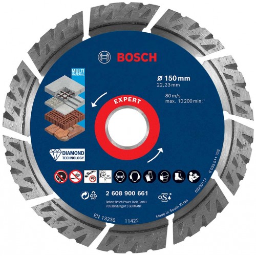 BOSCH EXPERT MultiMaterial Diamanttrennscheiben, 150 x 22,23 x 2,4 x 12 mm 2608900661