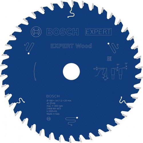 Bosch Kreissägeblatt Expert for Wood, 168 × 1,8/1,2 × 20 mm, T42 2608901872