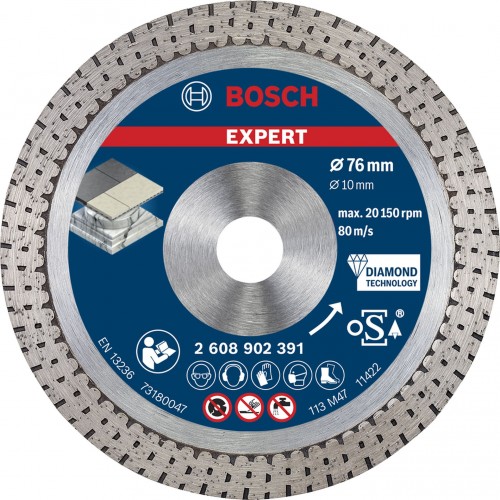 BOSCH EXPERT Hard Ceramic Diamanttrennscheibe 76 mm 76 × 1,5 × 10 mm 2608902391 BOSCH EXPERT Hard Ceramic Diamanttrennscheibe 76 mm 76 × 1,5 × 10 mm 2608902391