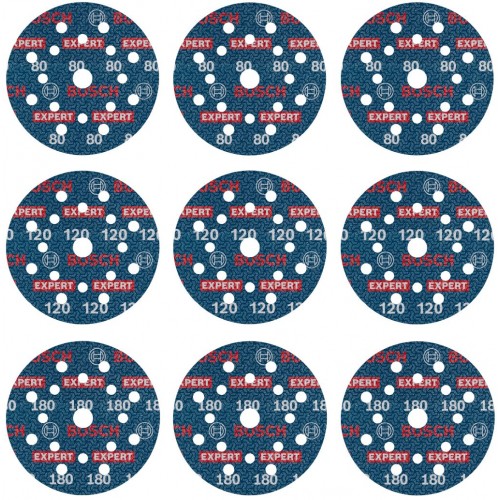 BOSCH EXPERT O780 Foil Schleiffolien-Set, 125 mm G80, G120 , G180, 9 ks 2608902407