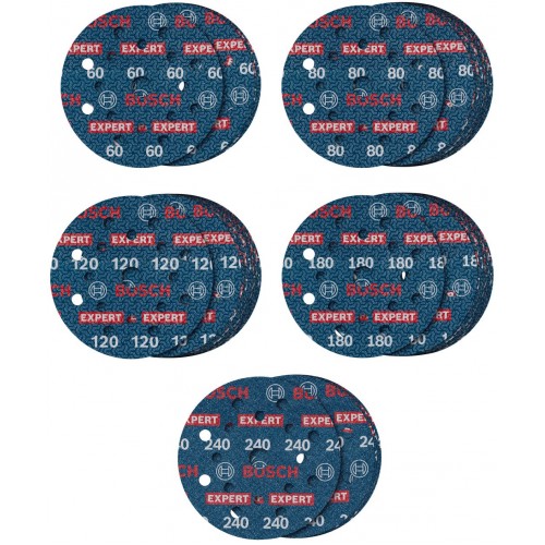 BOSCH EXPERT O780 Foil Schleiffolie Set, 125 mm,G60/G80/G120/G180/G240 2608902429