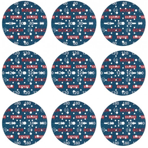 BOSCH EXPERT O780 Foil Schleiffolien-Set, 150 mm, G80 (3x); G120 (3x); G180 (3x), 9-tlg.