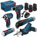 BOSCH 5 Tool Kit 12V: GOP 12V-28+GSR 12V-15+GDR 12V-105+GLI 12V-80+GSA 12V-14 0615990K11