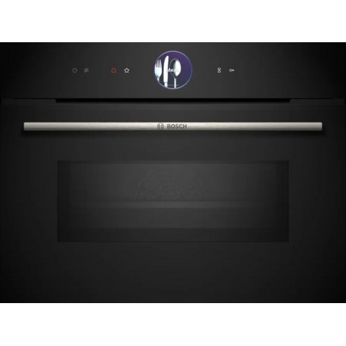 Bosch Serie 8 Einbau-Kompaktbackofen mit Mikrowellenfunktion 60 x 45 cm Schwarz CMG7761B1