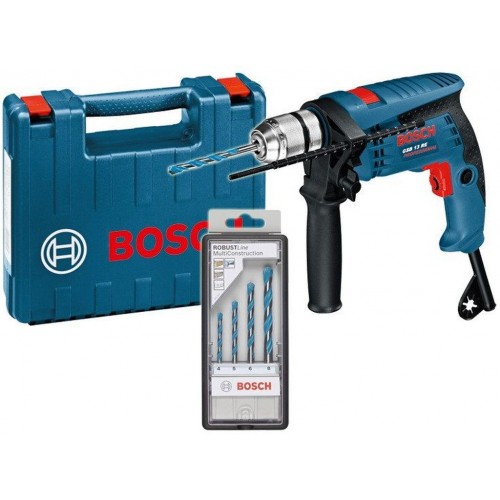 BOSCH GSB 13 RE Schlagbohrmaschine + 4x Robust Line Cyl 9, Koffer 0601217103