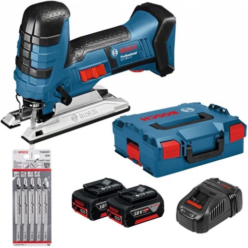 BOSCH GST 18 V-LI S Professional Akku-Stichsäge + 5-tlg. Stichsägeblatt-Set 06015A5106