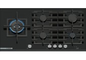 Bosch Serie 8 Gaskochfeld 90 cm Hartglas, Schwarz PRS9A6H40