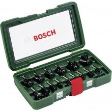 BOSCH 15-teiliges HM-Fräser-Set (8 mm Schaft) 2607019469