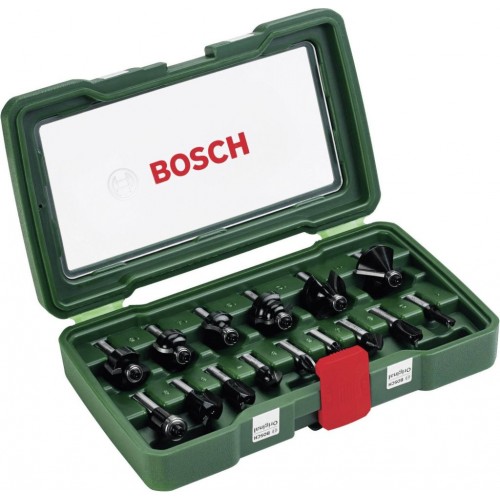 BOSCH 15-teiliges HM-Fräser-Set (8 mm Schaft) 2607019469