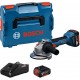 BOSCH GWS 18V-8 PROFESSIONAL Akku-Winkelschleifer, 2x 4,0 Ah, L-BOXX 136 06019N9002