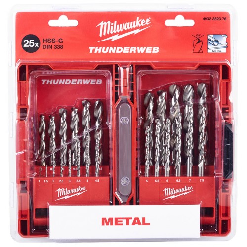 Milwaukee ThunderWeb Metallbohrer-Kassette HSS-G 25-teilig 4932352376