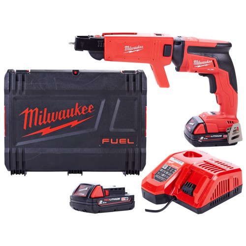 Milwaukee M18FSGC-202X Akku Trockenbauschrauber mit Magazinvorsatz 2x 2.0 Ah, HD box 49334