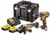 DeWALT DCK2020P2T Akku Combopack Bohrschrauber DCD791,Winkelschleifer DCG405+(2x5,0Ah/18V)