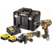 DeWALT DCK2020P2T Akku Combopack Bohrschrauber DCD791,Winkelschleifer DCG405+(2x5,0Ah/18V)