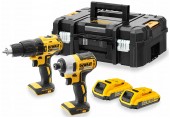 DeWALT DCK2060D2T-QW Werkzeugset Akku-Schlagbohrmaschine + Schlagschrauber 18V 2x2.0Ah