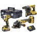 DeWALT DCK305P3T-QW Combo set DCH273N + DCG405 + DCF887 + DCB115 + (18V/3x5,0Ah) Tstak