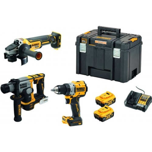 DeWALT DCK355P2T-QW Akku-Kombopack (DCD800+DCG405+DCH172)+(18V/2x5,0Ah)Tstak