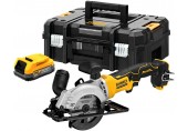 DeWALT DCS571E1T-XJ Akku-Handkreissäge (115mm/18V/1x1,7Ah PowerStack)ohne Ladegerät, Tstak