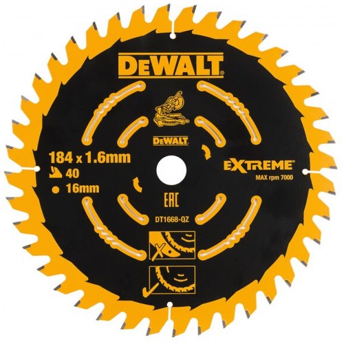 DeWALT DT1668-QZ Kreissaegeblatt, 184 x 16 mm, 40WZ