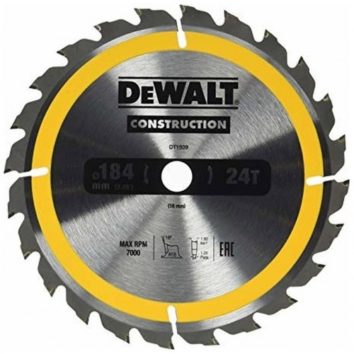 DeWALT DT1938-QZ Kreissägeblatt für Handkreissägen, 184 x 16 mm, 18WZ