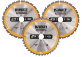 B-WARE!! DeWALT DT1962-QZ Kreissägeblatt-Set 3-tlg. Stat. - BESCHÄDIGTE VERPACKUNG!!!
