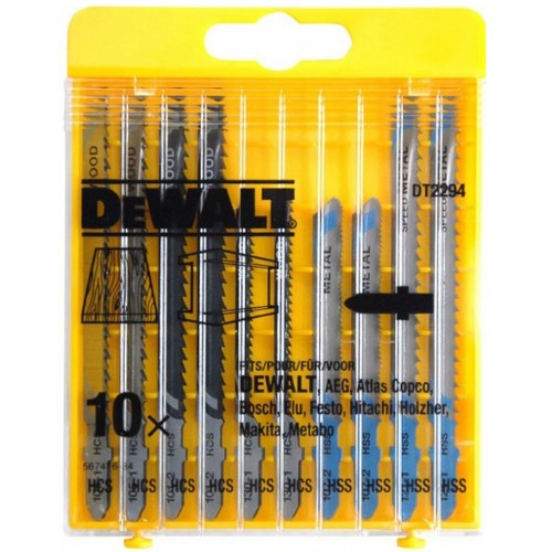 DeWALT DT2294-QZ Set mit 10 Stichsägeblätter für Holz und Metall