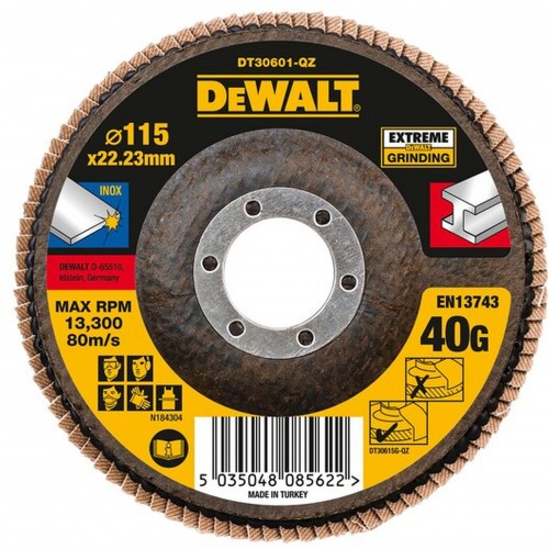 DeWALT DT30601-QZ Extreme Fächerscheibe 4 1/2" 115 mm x 22,23 mm Körnung 40