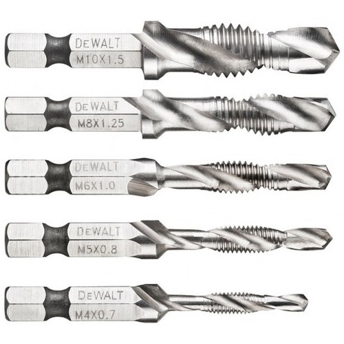 DeWALT DT50060-QZ Kit de Brocas Roscada Métrica X: 5 unids (M4, M5, M6, M8 y M10)