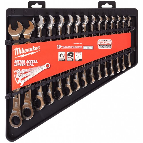 Milwaukee 4932464994 Gabel-Ringschlüsselsatz 15-tlg.metr.