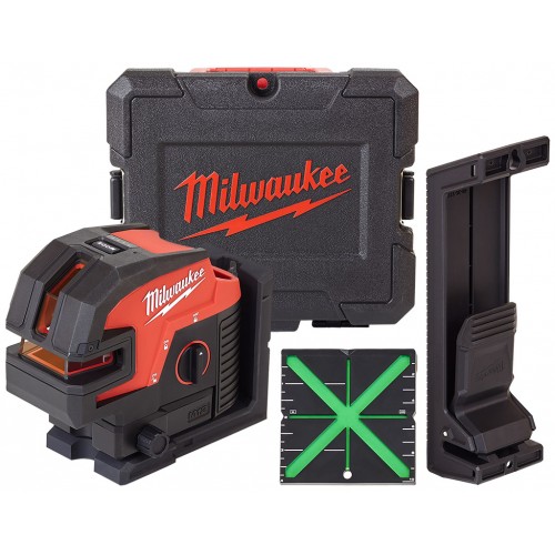 Milwaukee M12 CLL4P-0C Kreuzlinienlaser mit vier Lotpunkten, ohne Akku, Koffer 4933479202