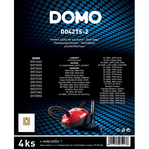 DOMO Staubsaugerbeutel 4 Stk. DO42TS-2