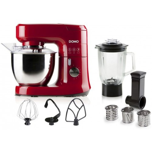 DOMO Küchenmaschine mit Mixer 700W, Rot DO9145KR