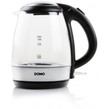 DOMO Wasserkocher schnurlos (1,2Liter / 2200Watt) , Schwarz/Silber DO9218WK
