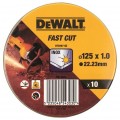DeWALTDT3507-QZ Trennscheibe Edelstahl flach 125 mm x 1.0 mm 10 Stück/Dose