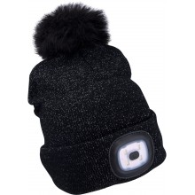 EXTOL LIGHT Kappe mit Stirnlampe 4x45lm, wiederaufladbar, USB, schwarz mit Glitter und Bom