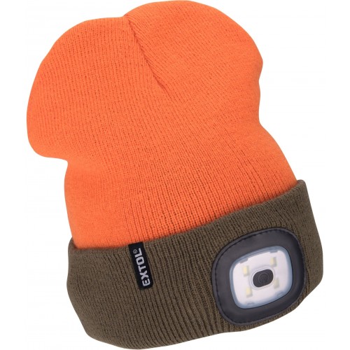 EXTOL LIGHT Kappe mit Stirnlampe 4x45lm, USB-Aufladung, fluoreszierendes Orange 43460 EXTOL LIGHT Kappe mit Stirnlampe 4x45lm, USB-Aufladung, fluoreszierendes Orange 43460