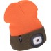 EXTOL LIGHT Kappe mit Stirnlampe 4x45lm, USB-Aufladung, fluoreszierendes Orange 43460