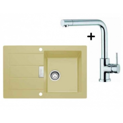 Franke SET T2 Tectonite Spüle SID 611-78 cafe + Küchenarmatur FN 0147