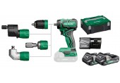 HiKOKI DS18DDQWRZ Akku-Bohrmaschine (2x 2Ah/18V) mit Aufsätzen im HSC II Koffer