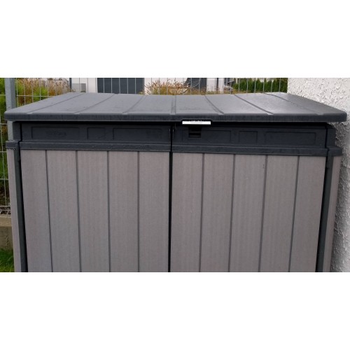 Ausverkauf KETER ELITE STORE Aufbewahrungsbox,141x82x123,5,grau/schwarz 17206448 BENUTZT