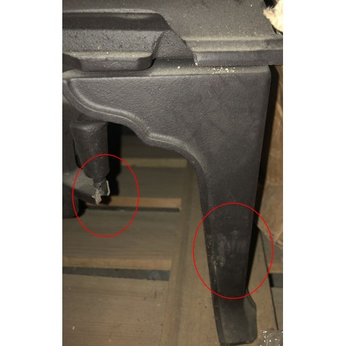 AUSVERKAUF Jotul F 400 CB Kaminofen, Schwarzer Lack 350758 Scharnier gebrochen, Verkratzt