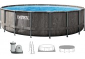 INTEX GREYWOOD PRISM FRAME Rundpool 549 × 122 cm mit Filteranlage 220–240V 26744NP
