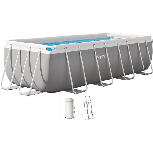 INTEX PRISM FRAME Rechteckpool 400 × 200 × 122 cm mit Filteranlage 220–240V 26790NP