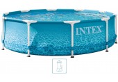 INTEX METAL FRAME BEACHSIDE Pool 305 × 76 cm mit Filteranlage 12V 28208GN