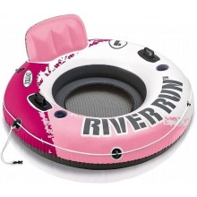 INTEX Schwimmring - Pink River Run 1 (135 cm) mit Rückenlehne + Getränkehalter 56824EU