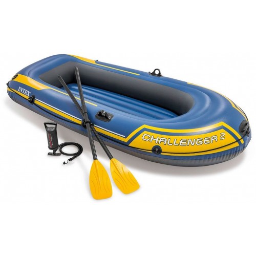 INTEX Schlauch­boot Challenger 2 Set Phthalates Free Inkl. Paddel und Luftpumpe, 68367np