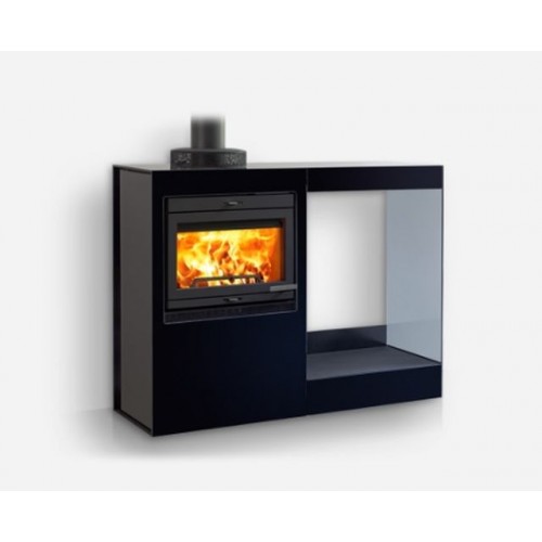 Jotul CUBE GG WS Kamin-Umbau mit Kamineinsatz I 530, Flatter Scheibe, 341283+CUBE