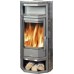 ABX KIRUNA 4649-4, Holz-Kaminofen, graues Blech + Granit paradiso 4649-4ZP